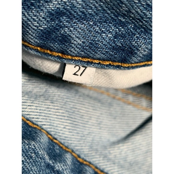 Boyish By Her Women Light Blue Mid Rise Billy Distressed Straight Jeans Size 27 - Picture 12 of 13